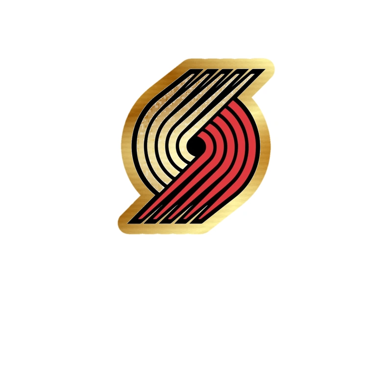 Portland Trail Blazers - Image 2 - Gold Chrome Vinyl Sticker - Custom Size