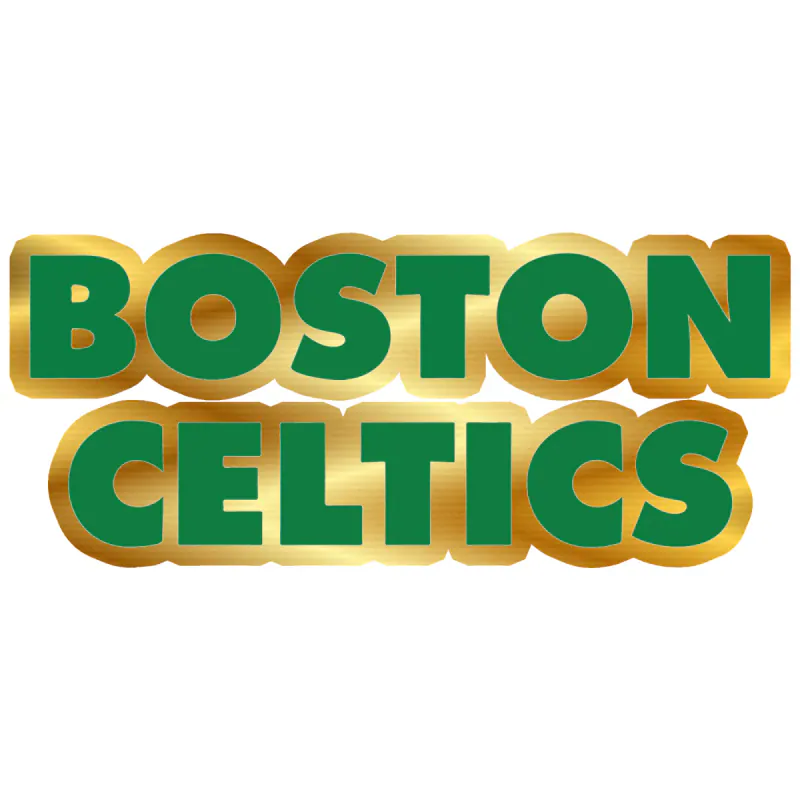 Boston Celtics - Name - Gold Chrome Vinyl Sticker - Custom Size