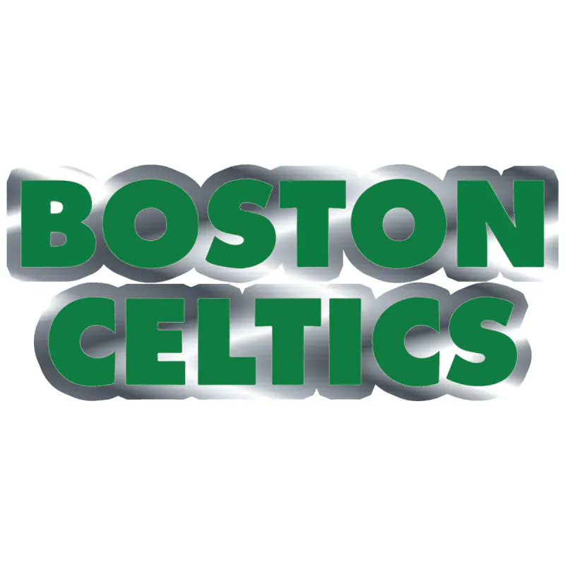 Boston Celtics - Name - Silver Chrome Vinyl Sticker - Custom Size