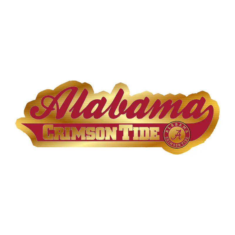 Alabama Crimson Tide - Image 12 - Gold Chrome Vinyl Decal - Custom Size