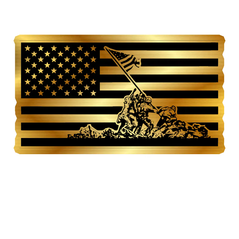Iwo Jima Gold Chrome Vinyl Decal