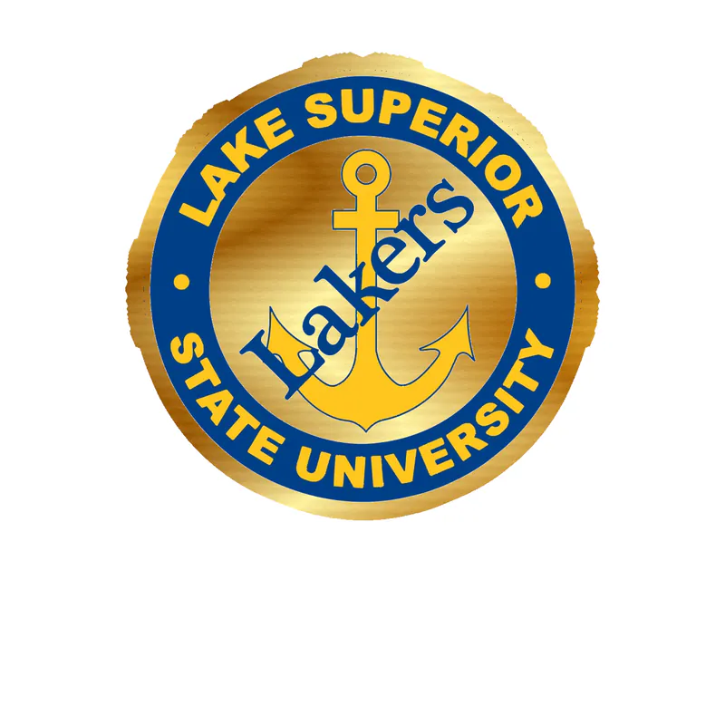 Lake Superior State University Gold Chrome Vinyl Decal - Custom Size