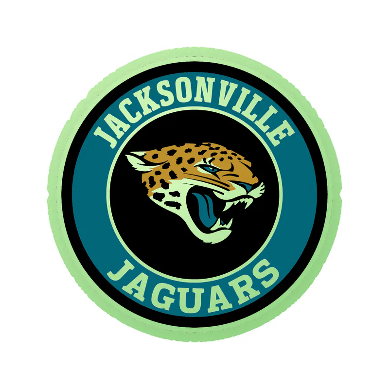 Jacksonville Jaguars - Black And Teal Circle - Glow in the Dark Vinyl Sticker - Custom Size