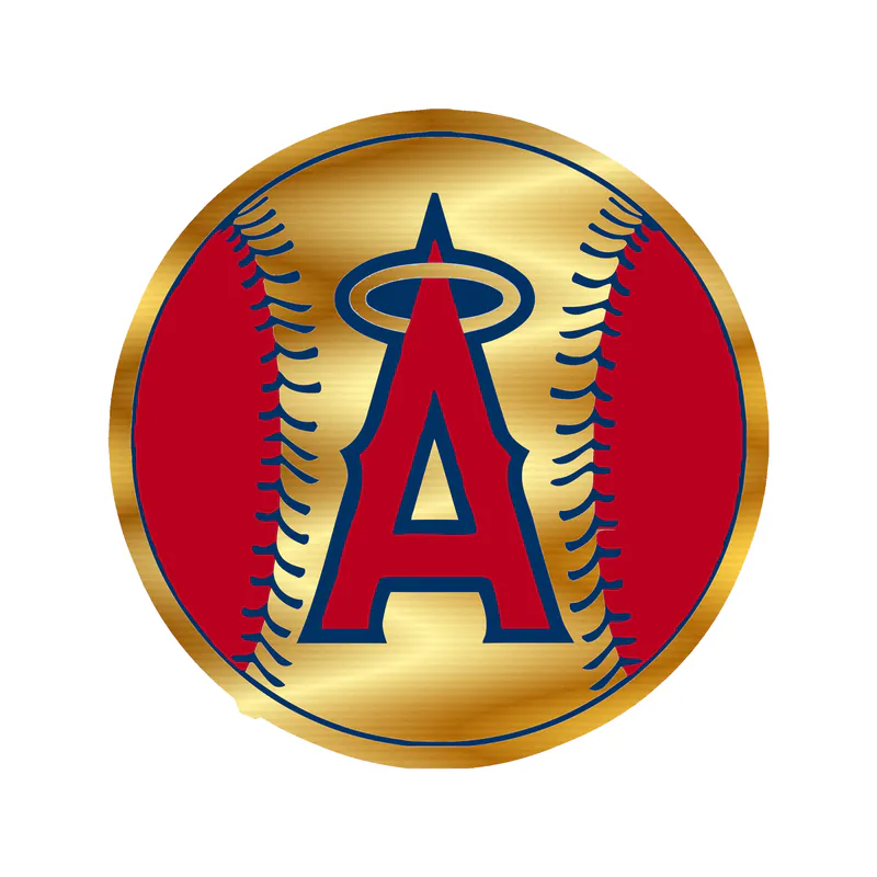 Los Angeles Angels - Baseball - Gold Chrome Vinyl Sticker - Custom Size