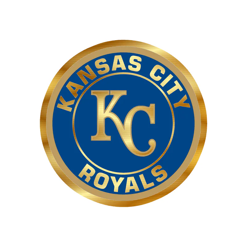 Kansas City Royals - Circle With KC In Middle - Gold Chrome Vinyl Sticker - Custom Size