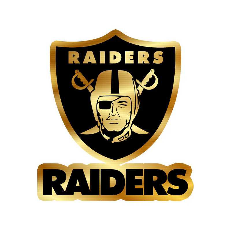 Las Vegas Raiders - Image 16 - Gold Chrome Vinyl Sticker - Custom Size