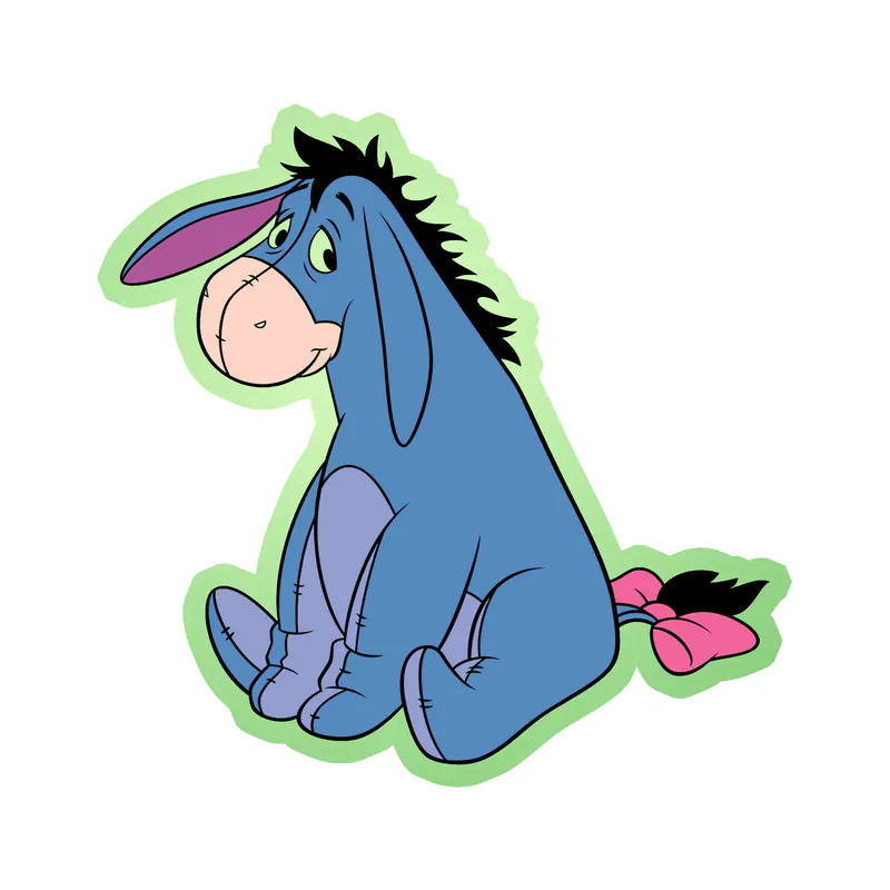 Winnie The Pooh - Eeyore - Glow in the Dark Vinyl Sticker - Custom Size