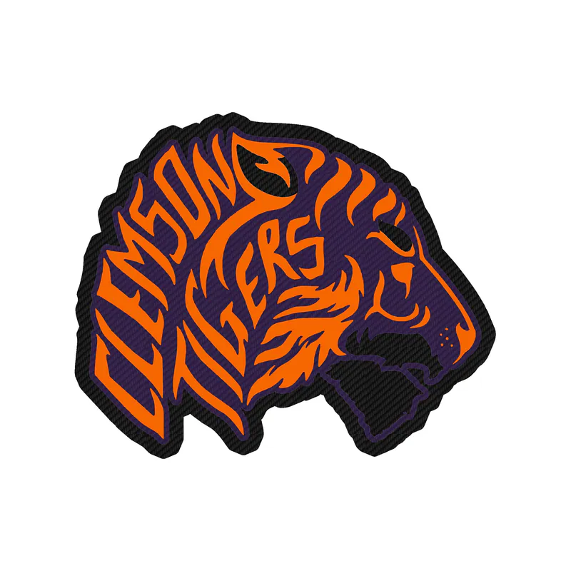 Clemson Tigers - Image 2 - Carbon Fiber Vinyl Decal - Custom Size