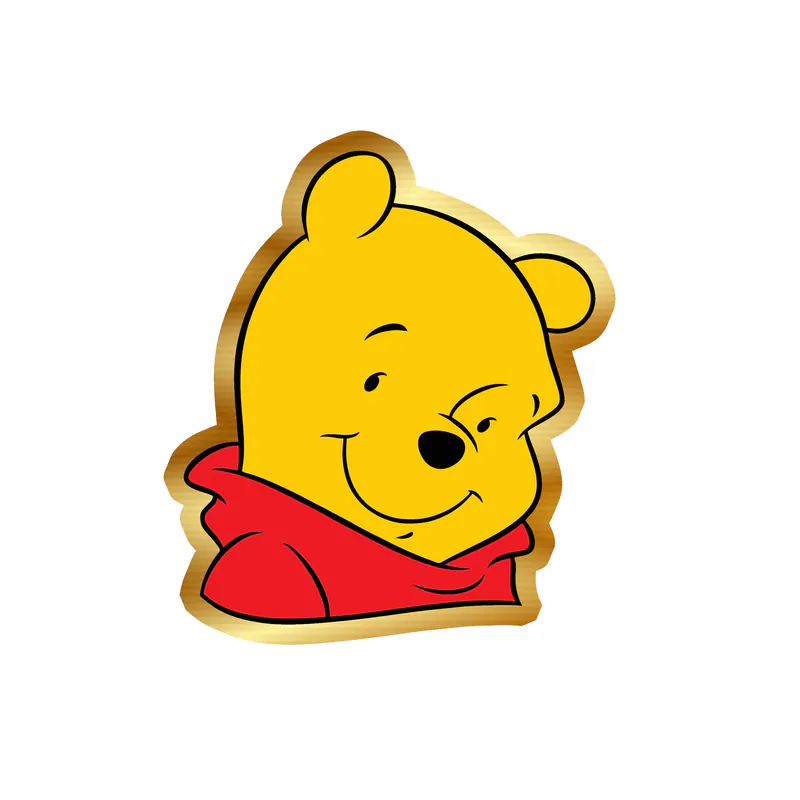 Winnie The Pooh - Gold Chrome Vinyl Sticker - Custom Size