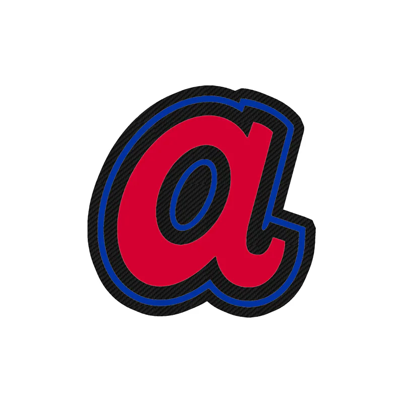 Atlanta Braves - Lowercase a - Carbon Fiber Vinyl Sticker - Custom Size