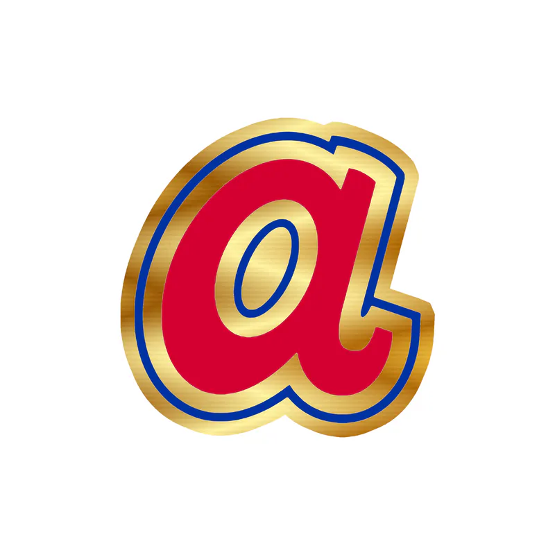 Atlanta Braves - Lowercase a - Gold Chrome Vinyl Sticker - Custom Size