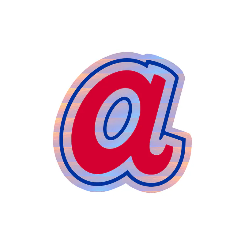 Atlanta Braves - Lowercase a - Holographic Vinyl Sticker - Custom Size