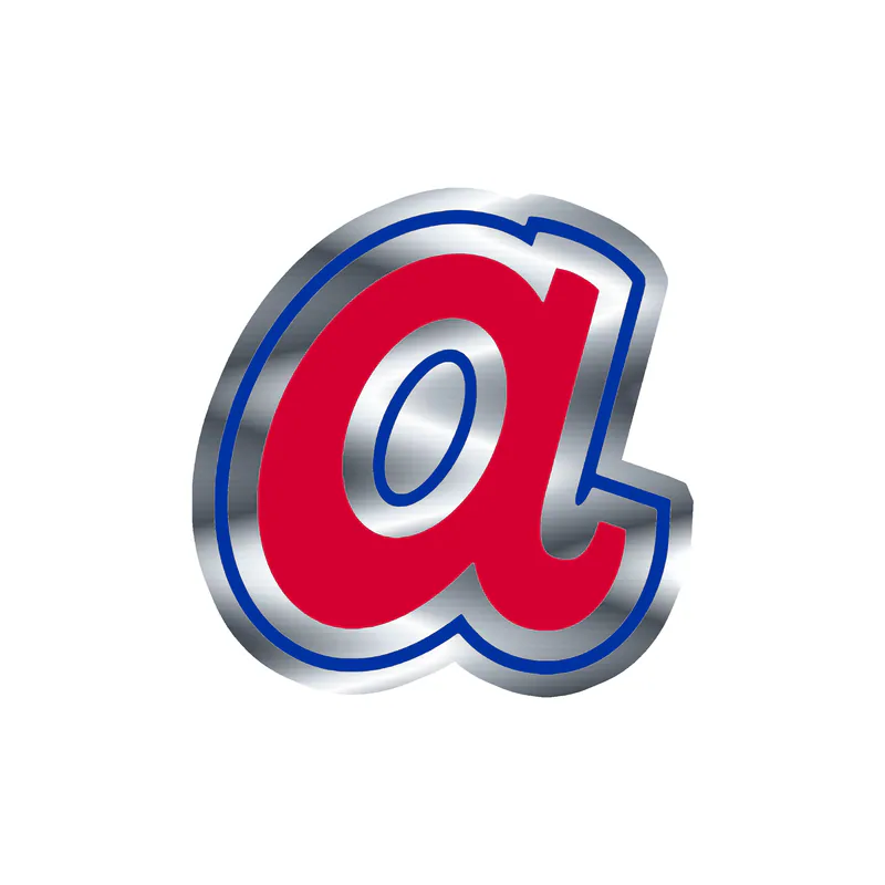Atlanta Braves - Lowercase a - Silver Chrome Vinyl Sticker - Custom Size