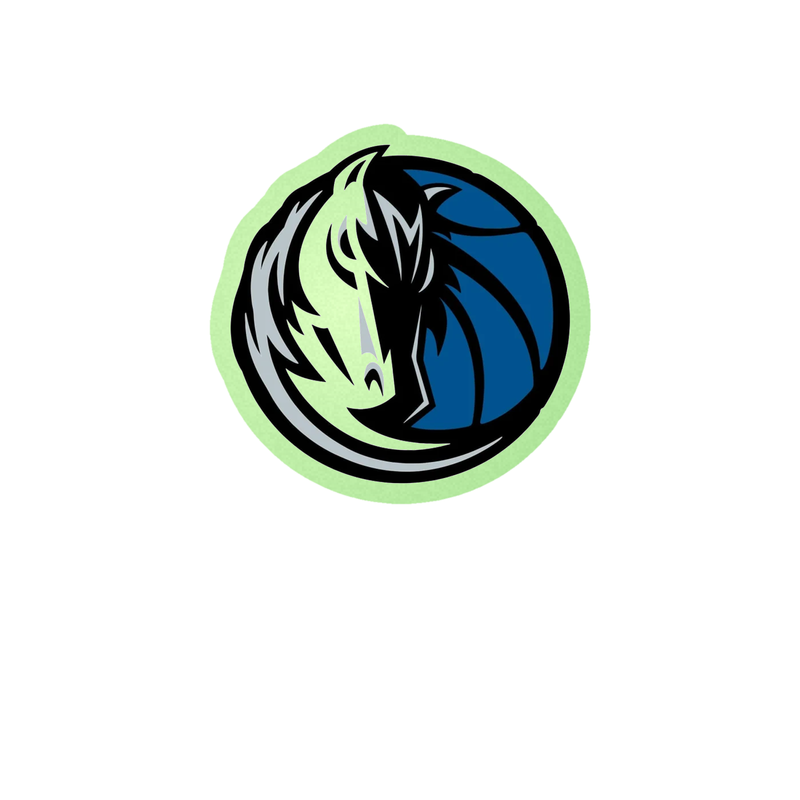 Dallas Mavericks - Half Horse Half Basketball - Glow in the Dark Vinyl Sticker - Custom Size