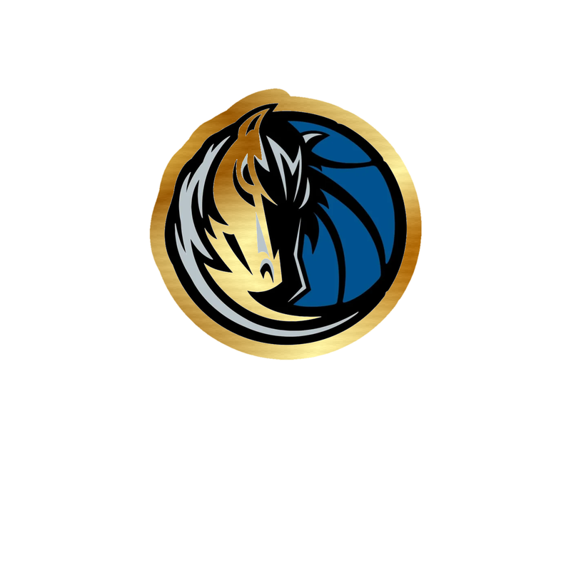 Dallas Mavericks - Half Horse Half Basketball - Gold Chrome Vinyl Sticker - Custom Size