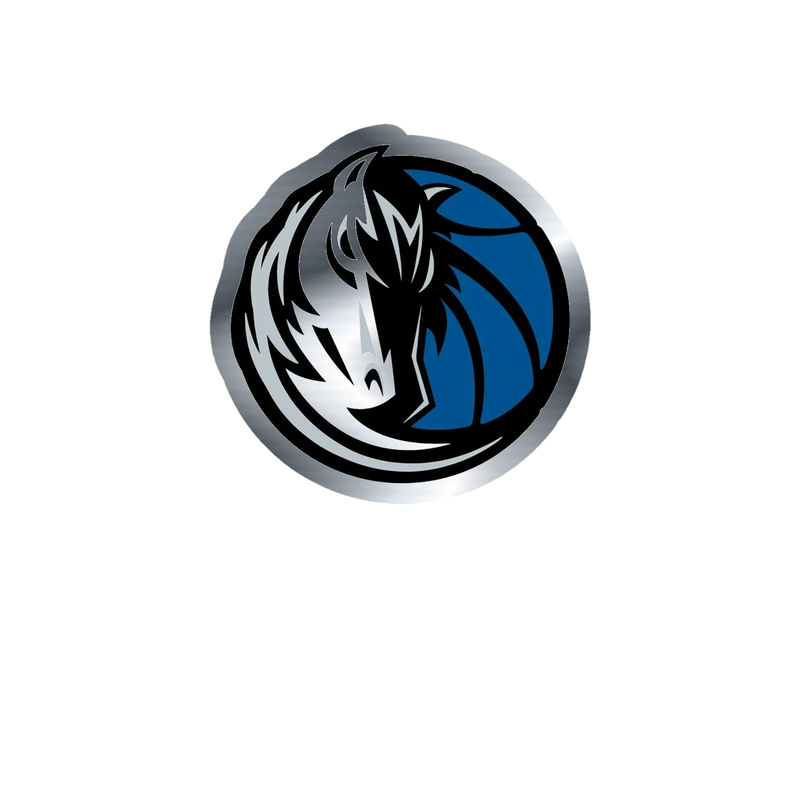 Dallas Mavericks - Half Horse Half Basketball - Silver Chrome Vinyl Sticker - Custom Size