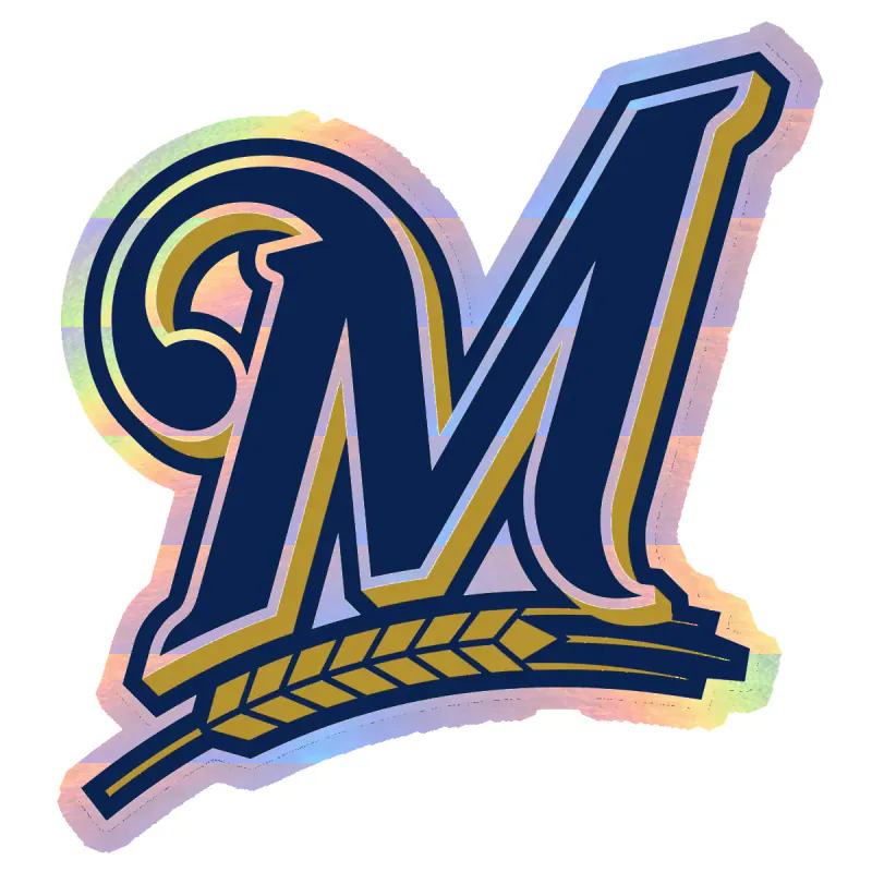 Milwaukee Brewers - M - Holographic Vinyl Sticker - Custom Size