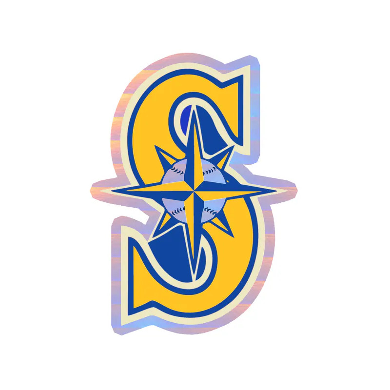 Seattle Mariners - Yellow S - Holographic Vinyl Sticker - Custom Size