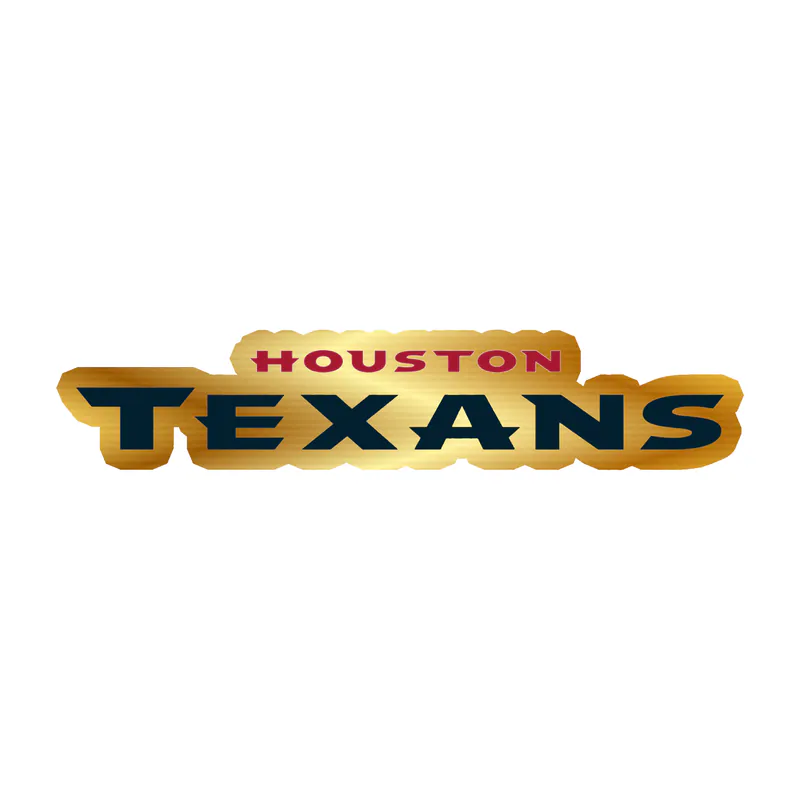 Houston Texans - Name - Gold Chrome Vinyl Sticker - Custom Size