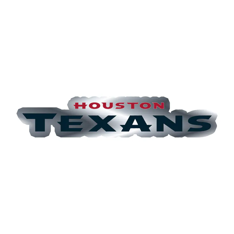Houston Texans - Name - Silver Chrome Vinyl Sticker - Custom Size