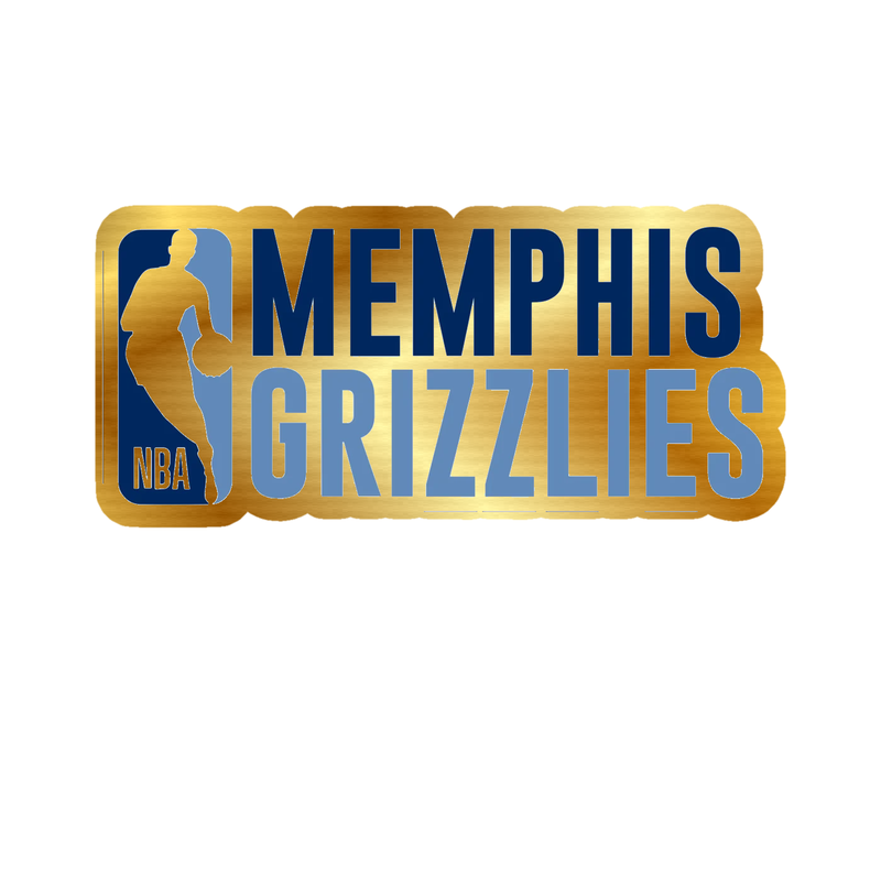Memphis Grizzlies - Image 8 - Gold Chrome Vinyl Sticker - Custom Size