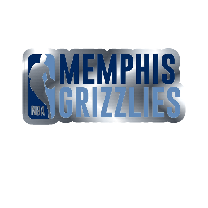 Memphis Grizzlies - Image 8 - Silver Chrome Vinyl Sticker - Custom Size