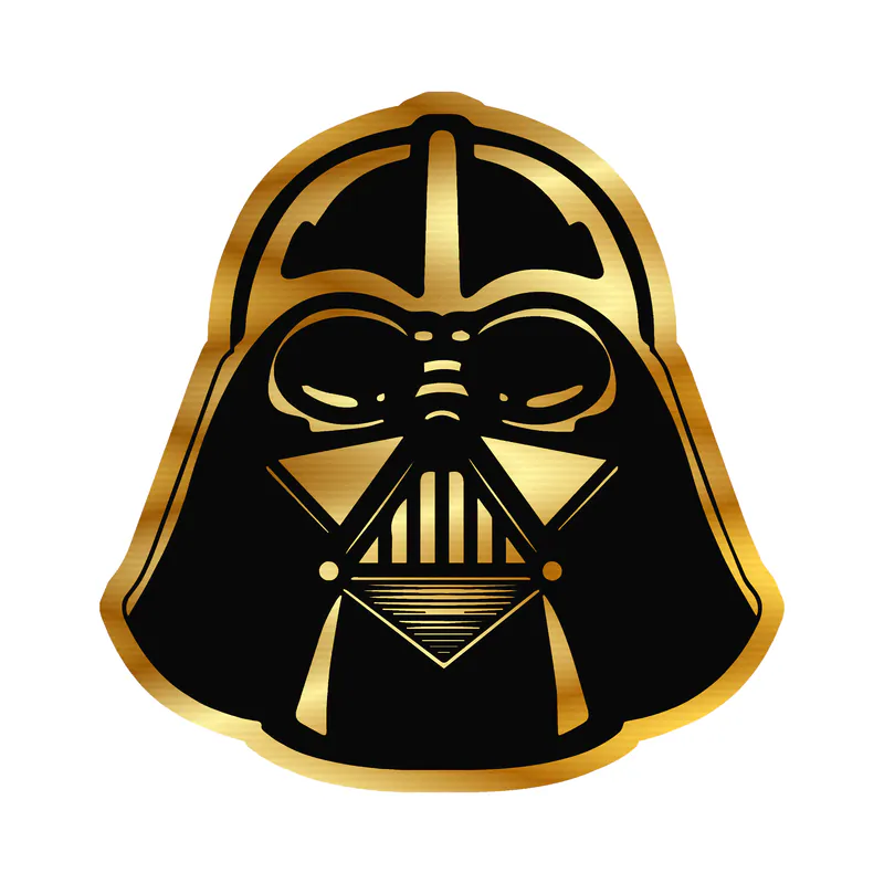 Darth Vader Gold Chrome Vinyl Sticker - Custom Size