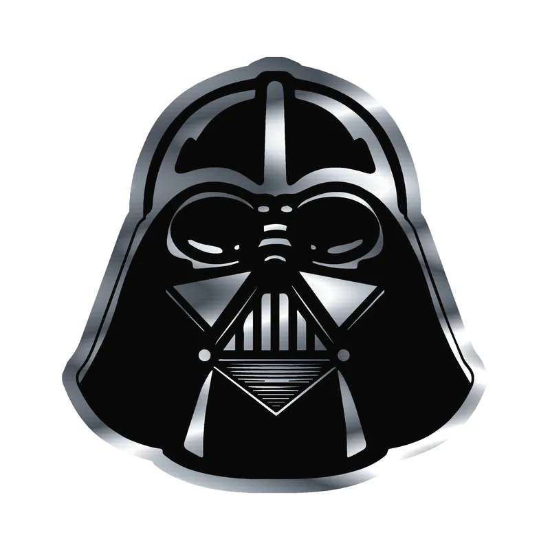 Darth Vader Silver Chrome Vinyl Sticker - Custom Size