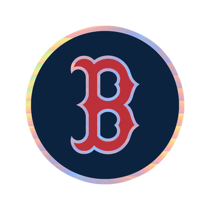 Boston Red Sox - Blue Circle With Red B - Holographic Vinyl Sticker - Custom Size