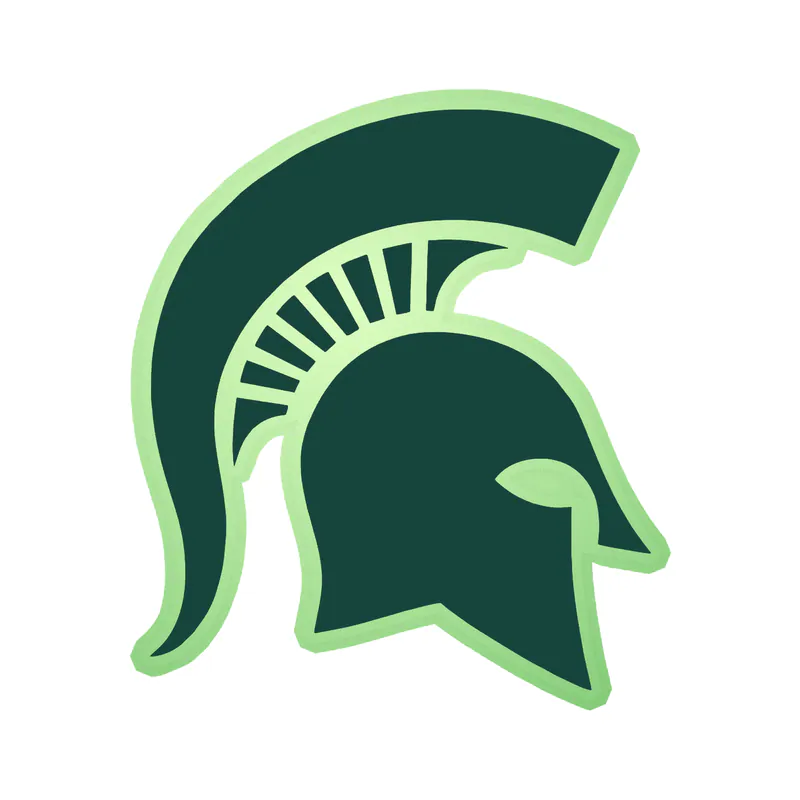 Michigan State Spartans- Helmet - Glow in the Dark Vinyl Decal - Custom Size