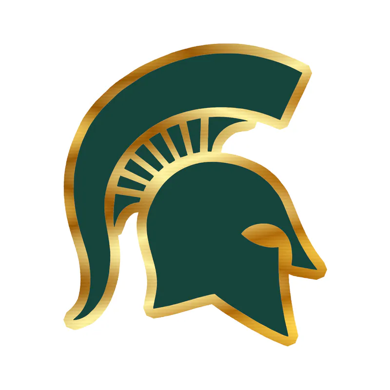 Michigan State Spartans- Helmet - Gold Chrome Vinyl Decal - Custom Size