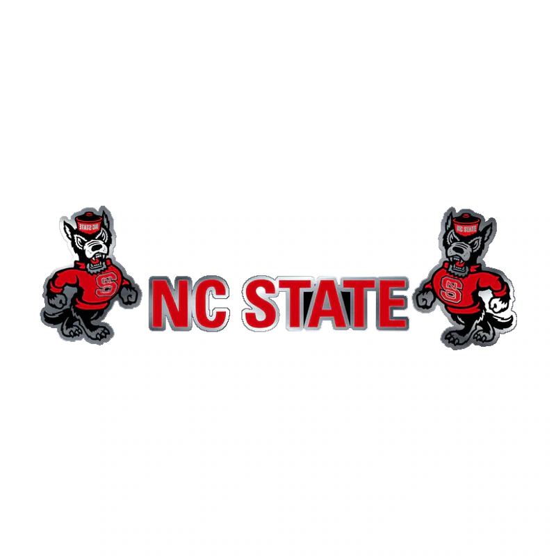 NC State Wolfpack - Image 4 - Silver Chrome Vinyl Decal - Custom Size