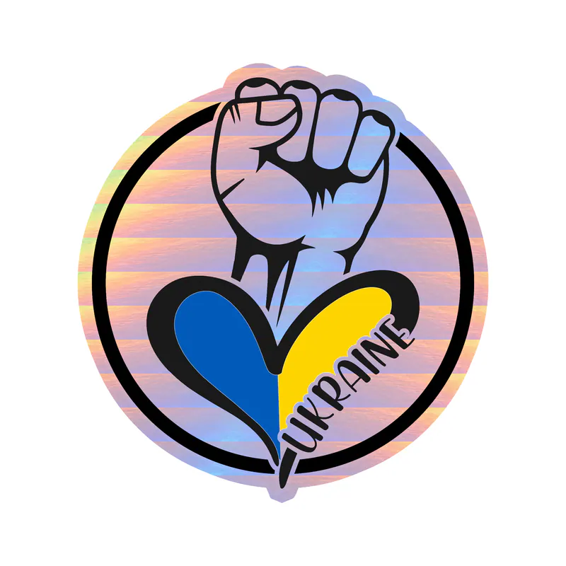 Ukraine Holographic Vinyl Decal - custom size