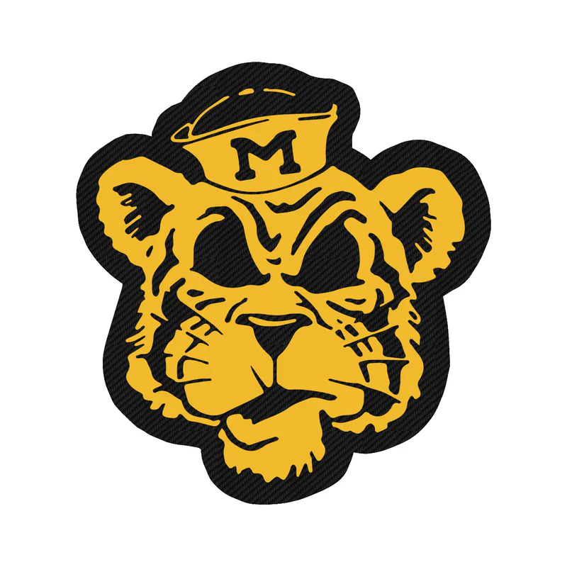 Missouri Tigers - Old School - Carbon Fiber Vinyl Sticker - Custom Size