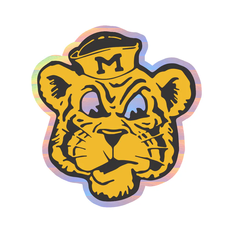Missouri Tigers - Old School - Holographic Vinyl Sticker - Custom Size