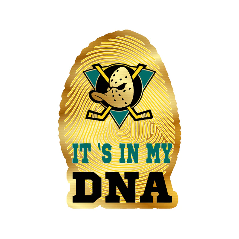 Anaheim Ducks - DNA - Gold Chrome Vinyl Sticker - Custom Size