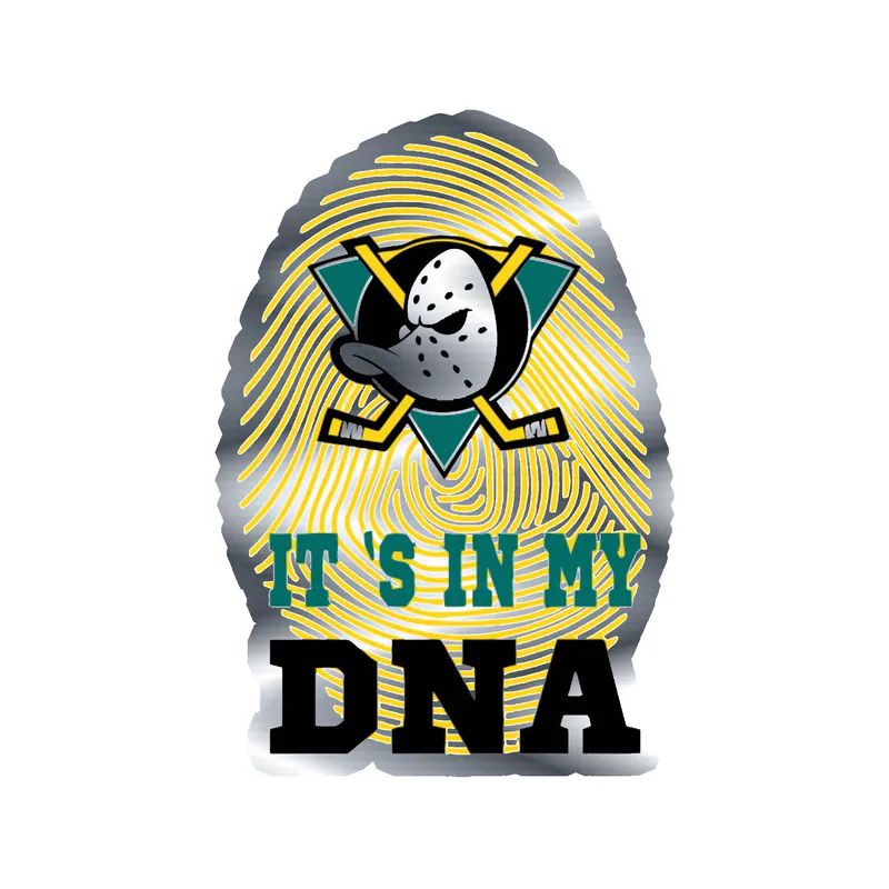 Anaheim Ducks - DNA - Silver Chrome Vinyl Sticker - Custom Size