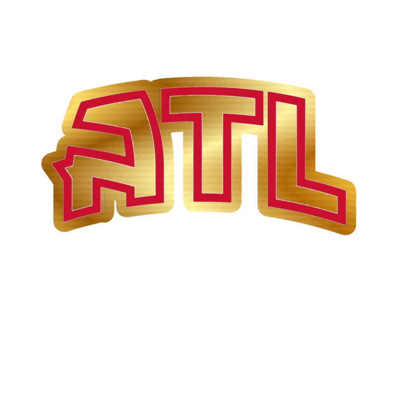 Atlanta Hawks - ATL - Gold Chrome Vinyl Sticker - Custom Size