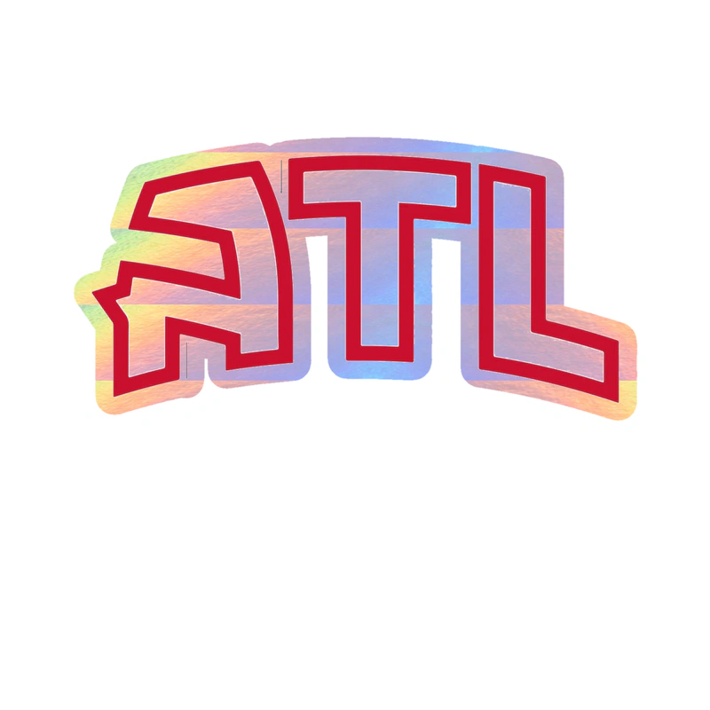 Atlanta Hawks - ATL - Holographic Vinyl Sticker - Custom Size