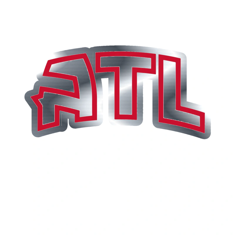 Atlanta Hawks - ATL - Silver Chrome Vinyl Sticker - Custom Size