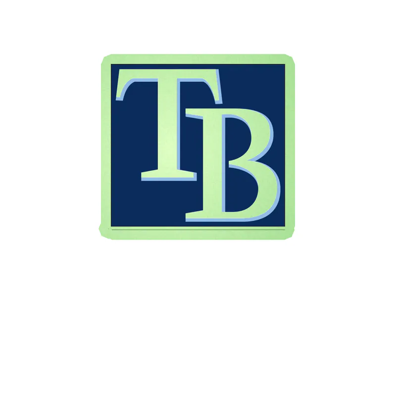 Tampa Bay Rays -TB With Blue Square - Glow in the Dark Vinyl Sticker - Custom Size
