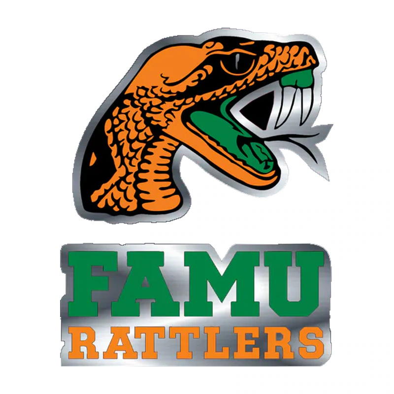 FAMU Rattlers Silver Chrome Vinyl Decal - Custom Size