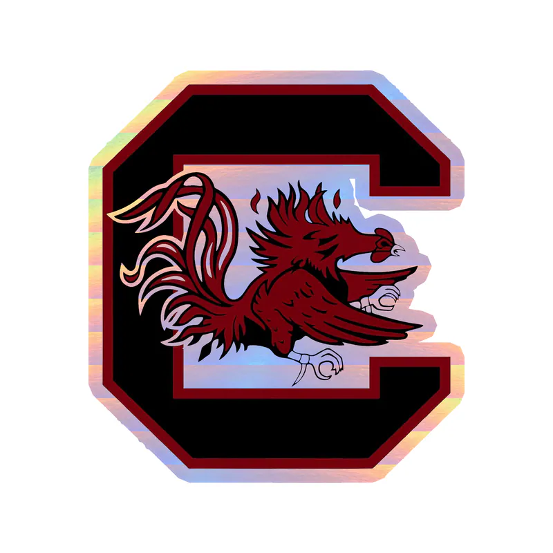 South Carolina Gamecocks Holographic Vinyl Decal - Custom Size