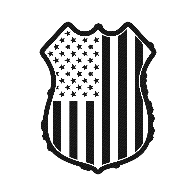 American Flag Shield Carbon Fiber Vinyl Decal - Custom Size