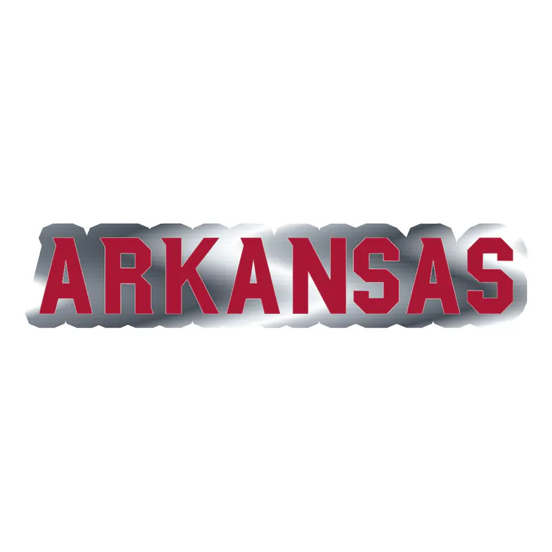 Arkansas Razorbacks - Image 1 - Silver Chrome Vinyl Decal - Custom Size