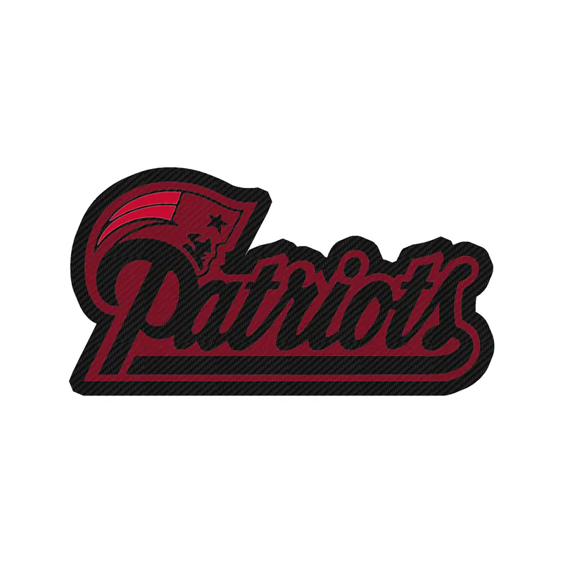 New England Patriots - White and Blue Lettering - Carbon Fiber Vinyl Sticker - Custom Size