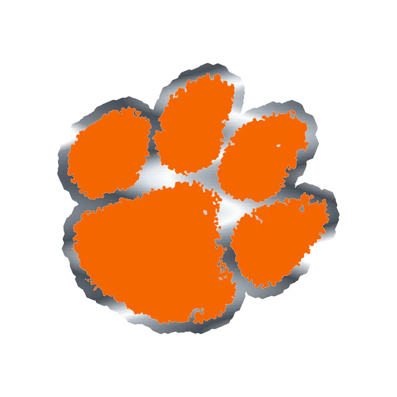 Clemson Tigers - Image 4 - Silver Chrome Vinyl Decal - Custom Size