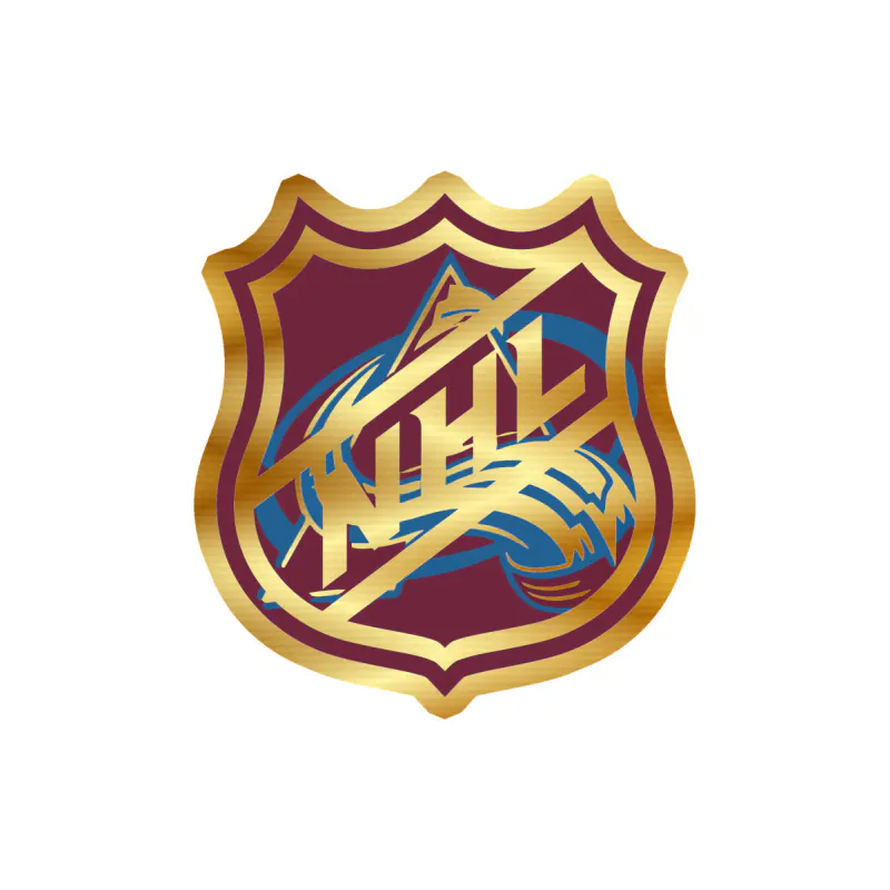 Colorado Avalanche - NHL Logo- Gold Chrome Vinyl Sticker - Custom Size