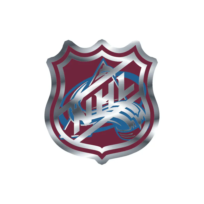 Colorado Avalanche - NHL Logo- Silver Chrome Vinyl Sticker - Custom Size