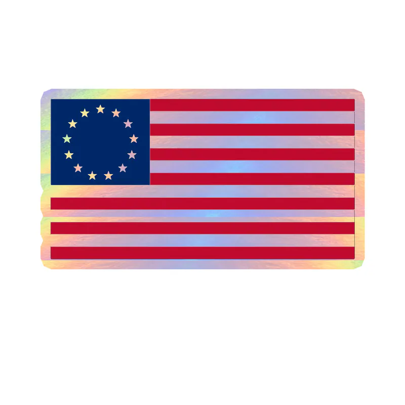 Betty Ross Flag Holographic Vinyl Decal - custom size